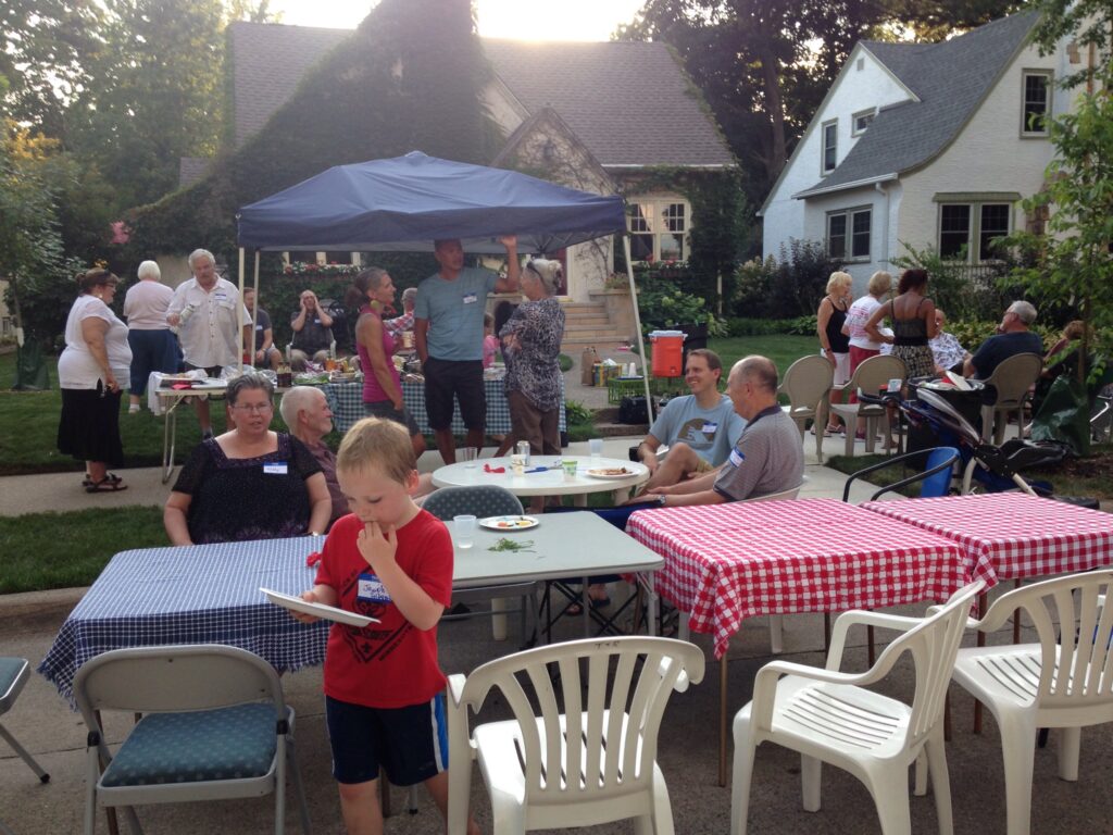 Neighbors attending a National Night Out block party